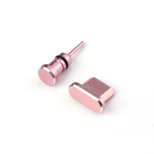buc. dopuri de praf drăguțe pentru telefon, pentru dispozitive Micro USB, design cilindric auriu-roz, 0,2 x 0,2 x 0,6 inci