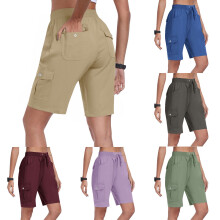 Short de randonnée Simua pour femme, short cargo athlétique d'extérieur à séchage rapide, short d'été avec poches pour la course à pied