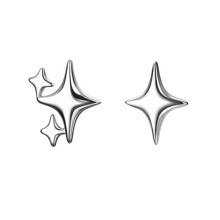 Boucles d'oreilles étoiles en alliage argenté pour femme (1 paire)