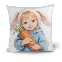 Blankt pudebetræk til påskeferie, som børn kan tegne på | Dekorativt pudebetræk i polyester, 40x40 cm, til sofa, seng eller bil | 1 stk.