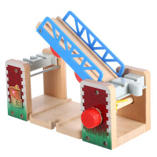 Pod de cale ferată din lemn pentru șine de cale ferată, accesorii pentru șine de tren din lemn, pod de ridicare, jucării de tren cu șină din