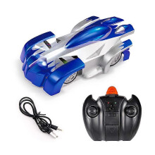 (Blue) Wall Climbing Remote Control Car Dual Mode 360 Rotating Rc Stunt Cars With Headlight Rechargeable Toys For Boys Gift