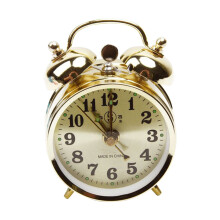 alarm clock Metal Vintage Alarm Clock Extra Loud Manual Wind Up Analog Retro Backlight Gold One Size