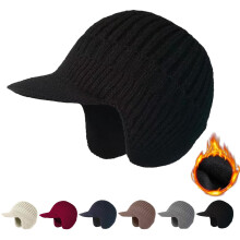 Gorro térmico de invierno para hombre, gorro de esquí para exteriores con orejeras y visera, gorro tipo trampero acogedor – Compatible con clima