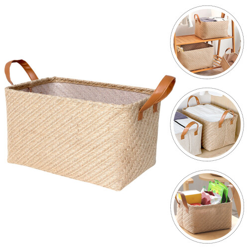 Wicker Blanket Basket For Storage Fabric Clothes Organizer 1
