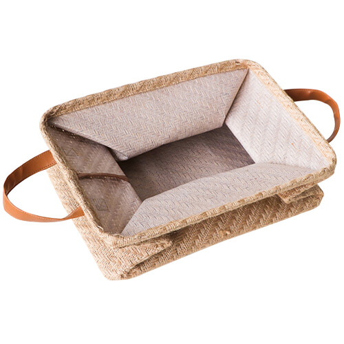 Wicker Blanket Basket For Storage Fabric Clothes Organizer 2