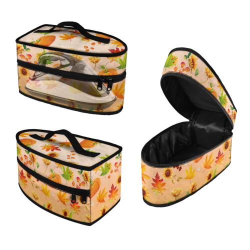 Portable Steamer Case Pumpkin Leaves Lightweight Travel Bag