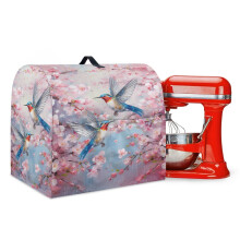 Waterdichte hoes voor keukenmixers, geschikt voor staande mixers van 6-8 liter – Wasbaar, multifunctioneel, kolibrie perzikbloem