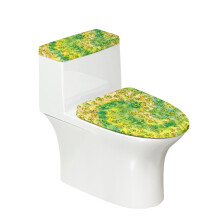 Capa para Assento Sanitário em Tecido de Poliéster com Estampa de Girassóis e Bezerros, Ideal para Decoração de Festas, com Elástico na Base (2