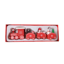 Wooden Christmas Train Toy with 4 Sections
