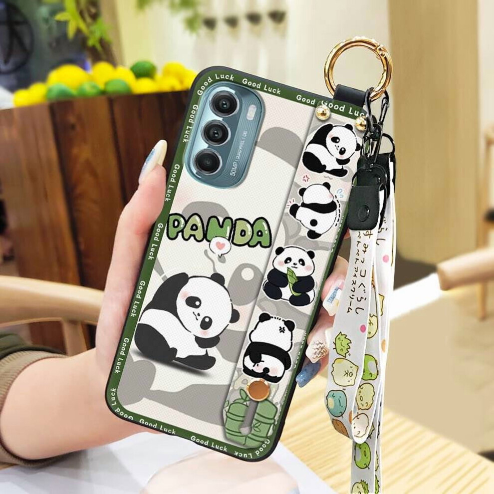 Shockproof Cartoon Silicone Phone Case For Moto G Stylus 5G 2022, With Wristband, Anti-Knock Ring, Dust-Proof, Waterproof Kickstand 9365509092415