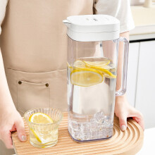 Clear Plastic Beverage Pitcher with Lid, Large Capacity, Leak-Proof, Ice Tea & Juice Pitcher, Portable Cold Kettle – Compatible with Standard Racks