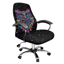 Owl Print Gaming Seat Cover with Elastic Band, Dustproof Office Chair Slipcover, Soft Desk Chairs Cover