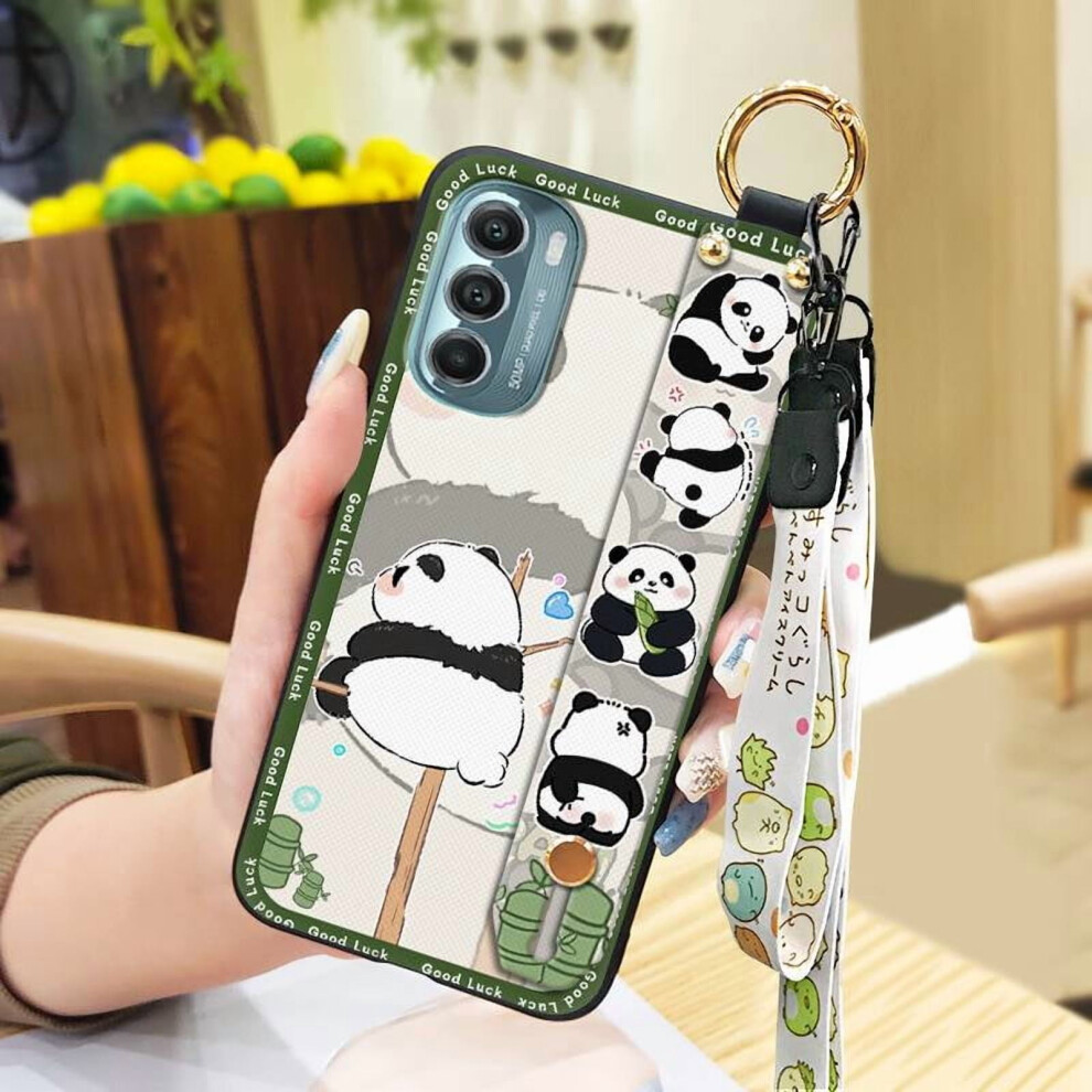 Moto G Stylus 5G 2022 Phone Case – Panda Cartoon Silicone Waterproof, Dirt-Resistant, Anti-Knock With Wrist Strap & Kickstand 9365509090664