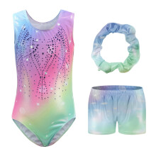 Body da ginnastica per bambine con pantaloncini, completi da ginnastica per bambine e neonate, body da balletto senza maniche con brillantini,