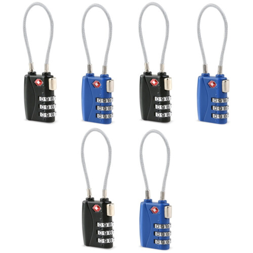 6Pcs 3-Digit Tsa Approved Cable Locks for Suitcase Assorted Color Set 2