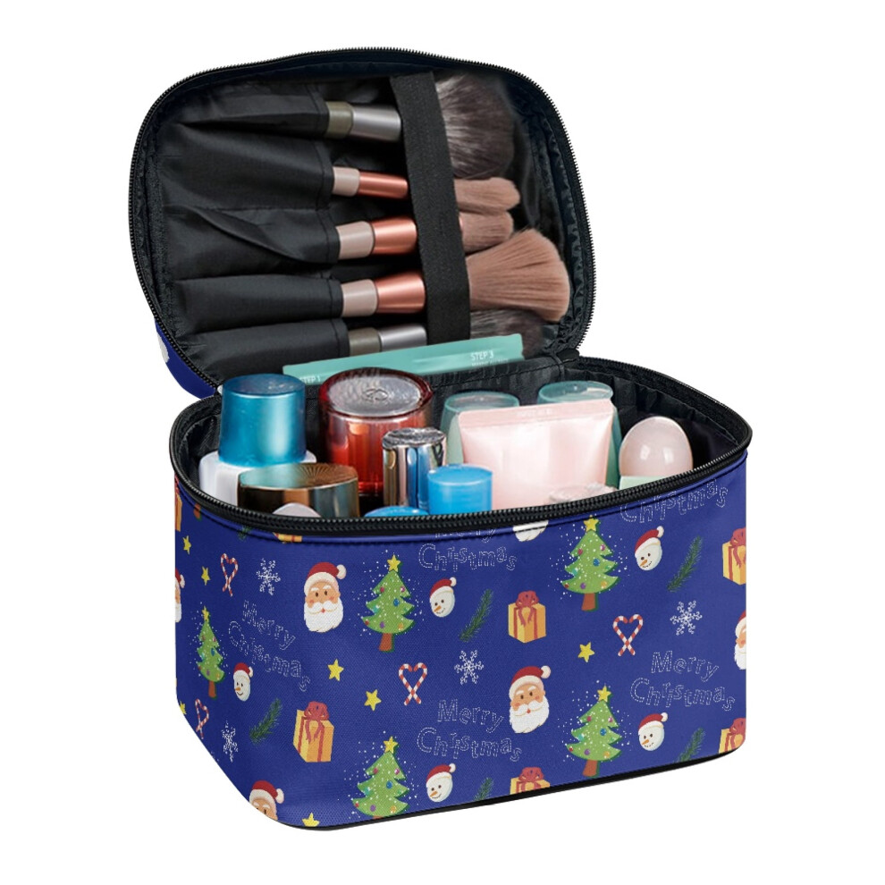 Santa Claus Gift Patterns Multi-Purpose Cosmetic Toiletry Bag Travel Portable Travel Make Up Organizer Bathroom and Organizing for Women