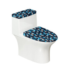 Toalettöverdrag i polyestertyg, set med toalettöverdrag, universal, stretchig, elastisk botten, lätt att rengöra, justerbar, för 17x21 tum,