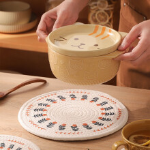 Japanese Printed Heat Insulation Mat – Round Dinner/Pot Mat, Anti-Slip, Home Essentials (Compatible with All Tables)