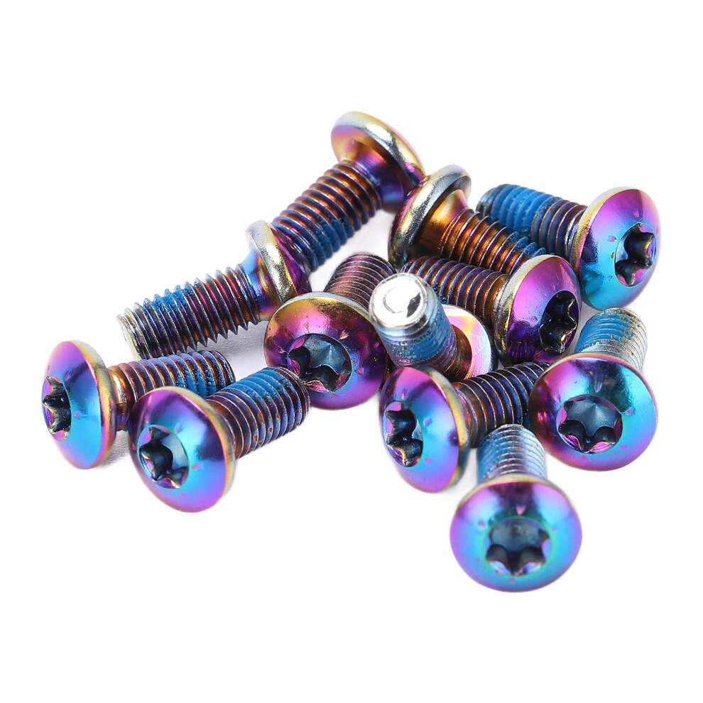 12Pcs Alloy Steel Bike Disc Brake Rotor Bolts T25 M5x10mm Multicolor 5081376886714