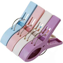 (B) 4Pcs Clothespin Colorful Beach Towel Clips, Beach Clips, Towel Clips For Beach Chair, Blankets, Pool Loungers, Cruise
