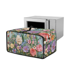 Blomster- og skildpaddeprintet brødristerdæksel, 46 x 33 x 23 cm, pletbestandig polyester, håndtag foroven – kompatibel med standardovne
