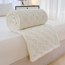 Pătură moale din bumbac 70x80 pentru pat/canapea, pătură lavabilă pufoasă, dimensiune king size - albă