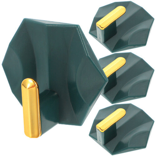 4Pcs Green Adhesive Wall Hooks Practical ABS Stick on Hooks 2