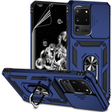 Compatible with Samsung Galaxy S20 Ultra Case: HD Screen Protector, Magnetic Ring Holder, Kickstand, Military-Grade Drop Tested