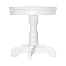 set di tavolini rotondi per casa delle bambole in legno bianco, design tradizionale, miniatura, 30 cm.