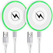 Magnetic Wireless Charger Stand, 2-Pack Qi Fast Charging Pad, MagSafe Compatible with iPhone 15/14/13/12/11