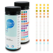 14-in-1 Water Test Kit (100 pcs) for Aquarium, Pool, Spa, Well & Tap – Tests pH, Chlorine, Lead, Iron, Copper, Nitrate; compatible with standard