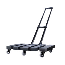 Folding Hand Truck, 100kg HeavyDuty 6Wheel Luggage Cart for Travel and Moving, Black