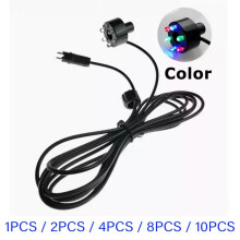 1/2/4/8/10 peças Anel de luz subaquática de 6 LEDs para fonte, lago ou jardim (sem adaptador CA)