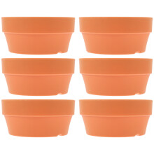 6 imitatie kleibakje rond plastic 12,5 cm