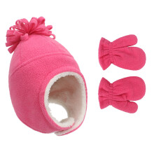 Cappelli da trapper, cappelli invernali in due pezzi, pile invernale tinta unita, cappello caldo per bambini e guanti, berretti, cappello per il