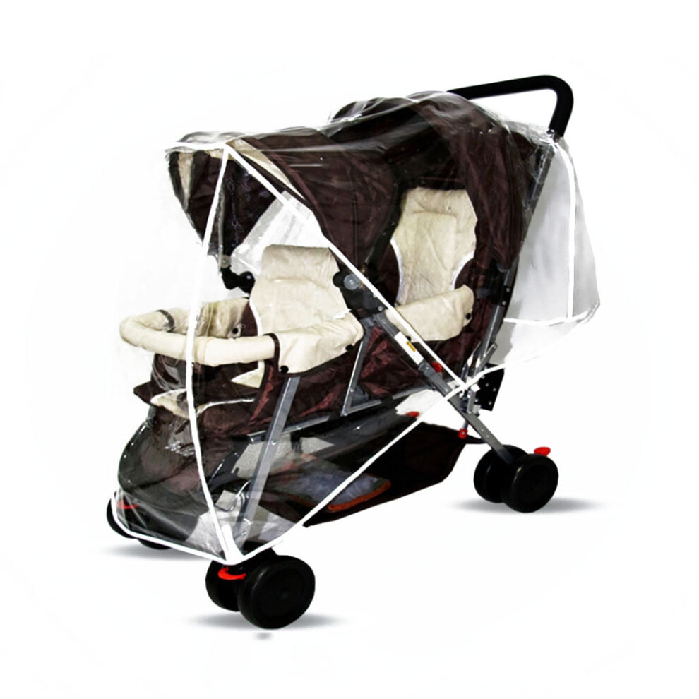 Universal Rain Cover for Strollers Protect from for Sun Dust Snow Side by Side/Tandem for Toddler for Wind Ventilation