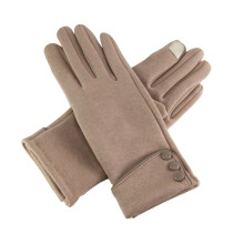 Women's Winter Suede Gloves with Faux Fur Cuffs, Windproof & Warm, Compatible with Touchscreen, for Driving, Skiing, Outdoor Use
