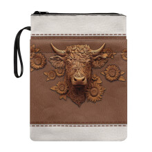 Buchhülle aus Polyester mit Sonnenblumenmuster aus Kalbsleder – ideales Geschenk für Bücherliebhaber – wasserdicht, 29 x 22 cm