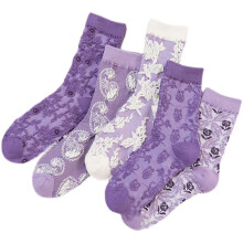iOPQO 5 Pairs Women Crew Socks, Womens Socks Crew, Cute Crew Socks, Mid Socks, Quarter Socks Women, Purple One Size