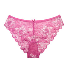 Women's Lace Underwear Low-Rise Panties See Through Comfy Threaded Lace Thong Breathable Soft Stretchy