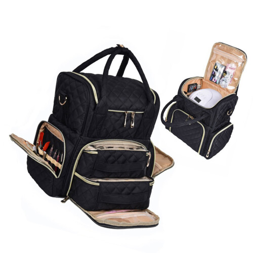 Sac de transport professionnel pour technicien d'ongles,-Noir