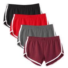Dames sportshorts (4 stuks), katoenen yoga- en hardloopshorts, lounge- en zomershorts, geschikt voor grijze XXL