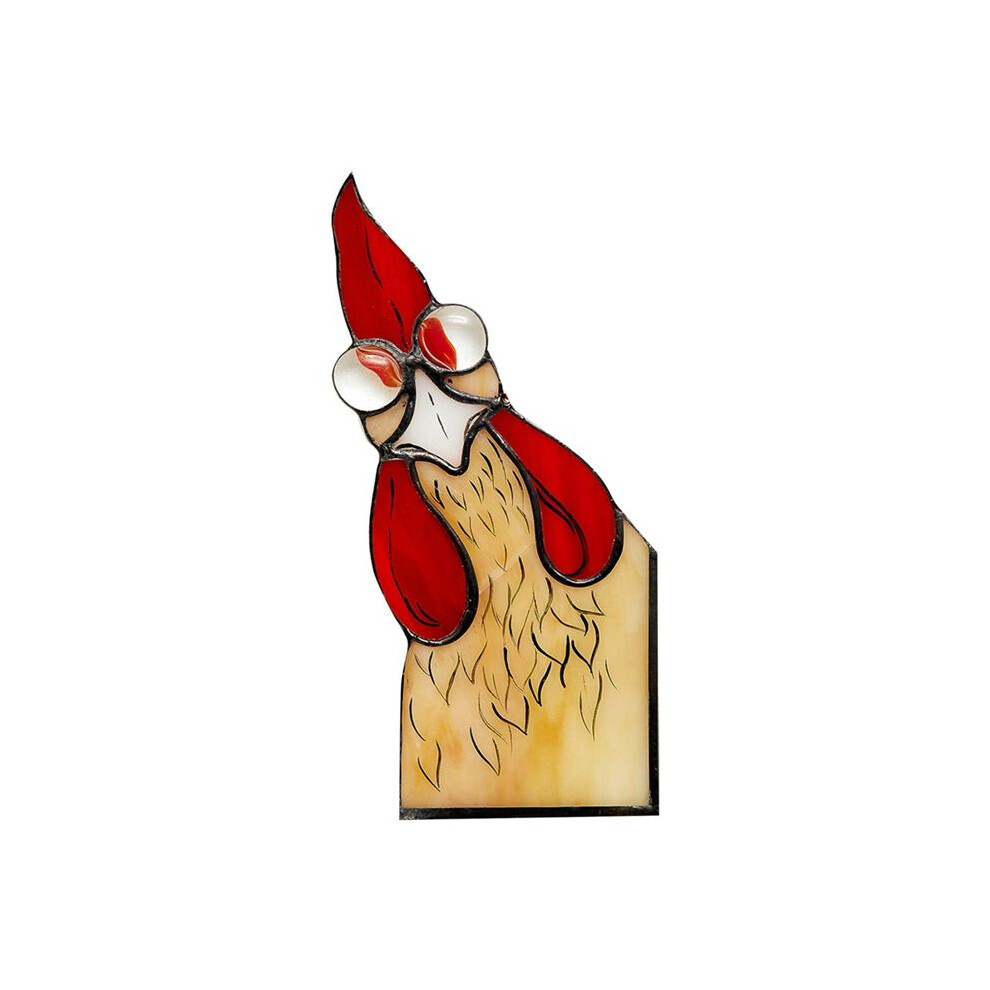 Semoic Rooster Acrylic Window Hanging,Unique Rooster Stained Acrylic Suncatcher For Window, Perfect Rooster Decor B