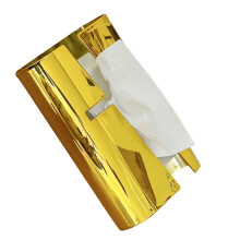 Unique Shape Desktop Napkin Dispenser Home Decors Tissue-Gold