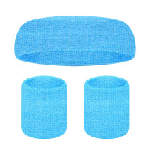 1 Set Sports Sweat Bands Three piece Set for Women Men Sweat absorbing Breathable Head & Wrist Soft Elastic