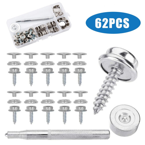 BASSTOP Stainless Steel Snap Fastener Kit 62PCS