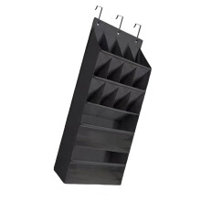 12+2 Pocket Over The Door Hanging Storage For Shoes-Black