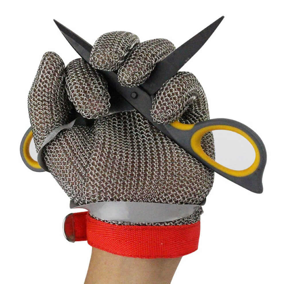 Stainless Steel Mesh Cut Resistant Glove With Adjustable Nylon Strap For Kitchen And Food Prep Safety (1Pcs, Size S) 9351714681117