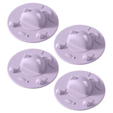 Set Of 3/4 Adorable Cats Head Cup Lid Dishwasher Safe-Purple